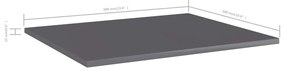 vidaXL Ράφια Βιβλιοθήκης 8 τεμ. Γυαλ. Γκρι 60x50x1,5 εκ. Επεξ. Ξύλο