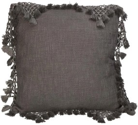 Μαξιλάρι Με Φούντες Γκρι Βαμβακερό 45x45cm - ART-05150345