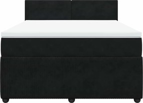 vidaXL Κρεβάτι Boxspring με Στρώμα Μαύρο 160x200 εκ. Βελούδινο