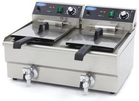 Deep Fryer - 2 x 13L - 2 Baskets - with Drain Tap