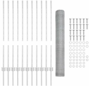 vidaXL Τεντώτο με στήριγμα Ασημί 1 x 25 m Ατσάλι