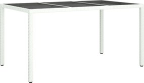 vidaXL Σετ Τραπεζαρίας Κήπου 5 Τεμαχίων Λευκό Συνθ. Ρατάν με Μαξιλάρια