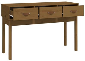 vidaXL Τραπέζι κονσόλα Καφέ μελί 114x40x75 εκ. Μασίφ Ξύλο Πεύκου