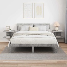 vidaXL Κομοδίνο 2 pcs Σκυρόδεμα Γκρι 40 x 30 x 25 εκ