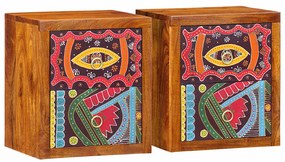 vidaXL Κομοδίνο 2 pcs Καφέ 35 x 30 x 40 εκ. Μασίφ ξύλο ακακίας