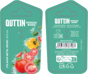 Σουρωτήρι Quttin Μαύρο Μέταλλο Ø 10 cm (24 Μονάδες)