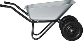 vidaXL Τροχόσπιτο Ασημί και Μαύρο 137 x 60 x 65,5 εκ Ατσάλι