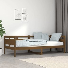 Καναπές Κρεβάτι Καφέ Μελί 90 x 200 εκ. από Μασίφ Ξύλο Πεύκου