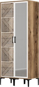 Διφυλλη Ντουλαπα Καρυδια/Λευκο KUMSAL 47.5x80x201.4