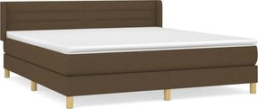 vidaXL Κρεβάτι Boxspring με Στρώμα Σκούρο Καφέ 160x200 εκ Υφασμάτινο