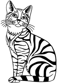 Διακοσμητικό Τοίχου Cat 899SKL2376 46x68cm Black Wallity Μέταλλο