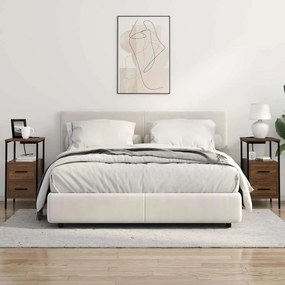 vidaXL Κομοδίνο 2 pcs Καφέ δρυς 30 x 48 x 61 εκ Επεξεργασμένο ξύλο