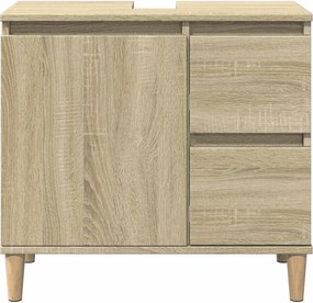 vidaXL Ντουλάπι Μπάνιου Sonoma Δρυς 65x33x60 εκ. Επεξεργασμένο Ξύλο