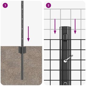 vidaXL Τεντώτο με στήριγμα Γκρι 0,4 x 10 μ Χάλυβας και PVC