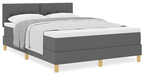 vidaXL Κρεβάτι box spring με στρώμα Σκούρο γκρι 160 x 200 cm ύφασμα