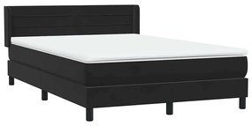 vidaXL Κρεβάτι Boxspring με Στρώμα Μαύρο 1140x210 εκ. Βελούδινο