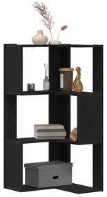 vidaXL Γωνιακή Βιβλιοθήκη 3-Ράφια Μαύρη Δρυς 50x50x102 εκ. Κατασκευασμένο Ξύλο