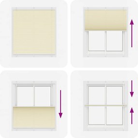 vidaXL Πλισέ περσίδα Κρέμα 115x100 cm Πλάτος υφάσματος 114,4 cm