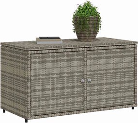 vidaXL Ντουλάπι Αποθήκευσης Κήπου Γκρι 110x55,5x60,5 εκ. Συνθ. Ρατάν