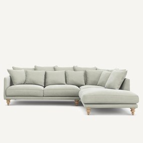 Γωνιακός καναπές από βελούδο stonewashed, Lazare