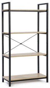 Μεταλλική Ραφιέρα με 4 Ξύλινα Ράφια 60 x 30 x 130 cm Memphis Idomya 30080262  30080262