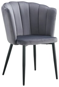 Καρέκλα Esme ανθρακί βελούδο-πόδι μαύρο μέταλλο 61x55x84εκ Υλικό: METAL. VELVET 270-000005