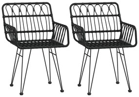 vidaXL Σετ Επίπλων Bistro Κήπου 3 τεμ. από Μαύρο Συνθετικό Ρατάν