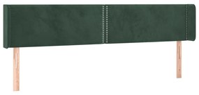 Κεφαλάρι με Πτερύγια Σκούρο Πράσινο 163x16x78/88 εκ. Βελούδινο - Πράσινο
