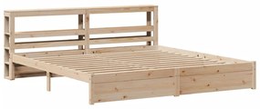 vidaXL Πλαίσιο Κρεβατιού με Κεφαλάρι 180x200 εκ. από Μασίφ Ξύλο Πεύκου