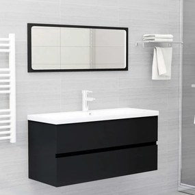 vidaXL Ντουλάπι Νιπτήρα Μαύρο 100x38,5x45 εκ. από Επεξ. Ξύλο