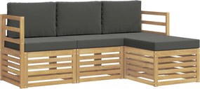 vidaXL Σειρά Καναπέ Εξωτερικού 4 pcs Άσπρο και Ανθρακί