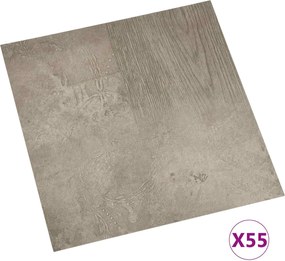 vidaXL Πλάκες Δαπέδου 55 pcs Γκρι 5,11 τ.μ. PVC