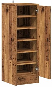 ντουλάπι παπουτσιών Παλιό ξύλο 32x35x92 cm Κατασκευασμένο ξύλο - Καφέ