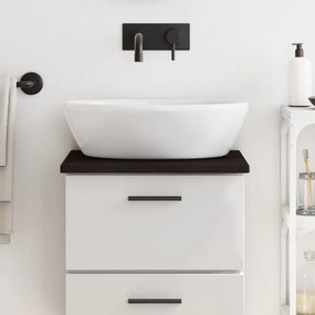 vidaXL Πάγκος Μπάνιου Σκούρο Καφέ 40x40x2 εκ. Επεξ. Μασίφ Ξύλο