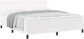 vidaXL Κρεβάτι με ελατήρια με στρώμα Λευκό 180 x 200 cm Τεχνητό δέρμα