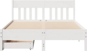 vidaXL Σκελετός Κρεβ. Χωρίς Στρώμα Λευκό 120x200 εκ Μασίφ Πεύκο