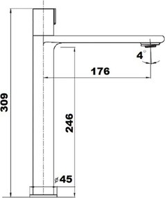 Orabella Elegance Progressive 10216 Black Matt - Μπαταρία επιτραπέζιου νιπτήρα