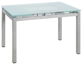 Τραπέζι Επεκτεινόμενο ArteLibre BOTEV Αμμοβολή/Ασημί Γυαλί/Μέταλλο 110+60x70x75cm