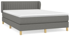 ΚΡΕΒΑΤΙ BOXSPRING ΜΕ ΣΤΡΩΜΑ ΣΚΟΥΡΟ ΓΚΡΙ 140X200 ΕΚ ΥΦΑΣΜΑΤΙΝΟ 3126966