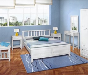 727 Κρεβάτι Σουηδικό (Για Στρώμα 150x200), Χρώμα Λευκή Ανελίνη, Μασίφ Ξύλο (Με επιπλέον Επιλογές Χρωμάτων)