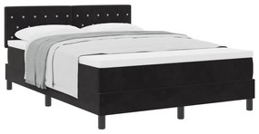 vidaXL Κρεβάτι Box Spring με Στρώμα Μαύρο 140x200 εκ Βελούδο