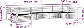 vidaXL Σειρά Καναπέ Εξωτερικού 7 pcs Φυσικό