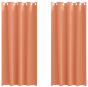 vidaXL Κουρτίνες με κουρτίνες 2 pcs Τερακότα 225x140εκ. Πολυεστέρας