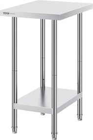 VEVOR Stainless Steel Work Prep Table Commercial Worktable Food Prep 24x18x34in