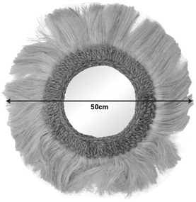 Καθρέπτης Fraklone Inart abaca σε φυσικό χρώμα Φ50x4εκ