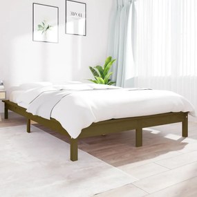 vidaXL Πλαίσιο Κρεβατιού Καφέ Μελί 120 x 200 εκ. από Μασίφ Ξύλο Πεύκου