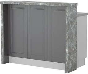 Πάγκος νησίδας Tahoma-Μήκος: 120 εκ.-Γραφίτης-Siena Marble