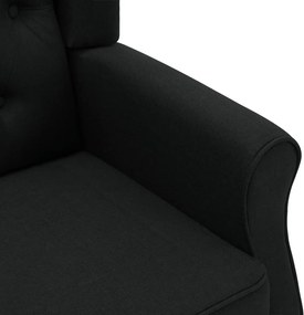 vidaXL Μπερζέρα Μαύρη Υφασμάτινη με Υποπόδιο