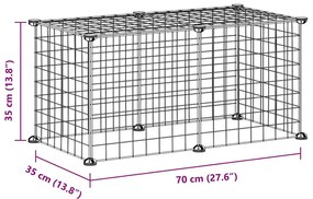 vidaXL Κλουβί για Κατοικίδια με 8 Πάνελ Μαύρο 35 x 35 εκ. Ατσάλινο