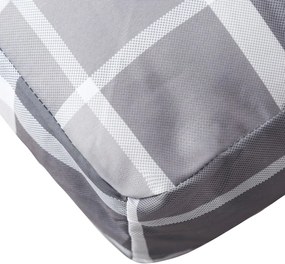 vidaXL Μαξιλάρια Παλέτας 2 τεμ. Γκρι Καρό Ύφασμα